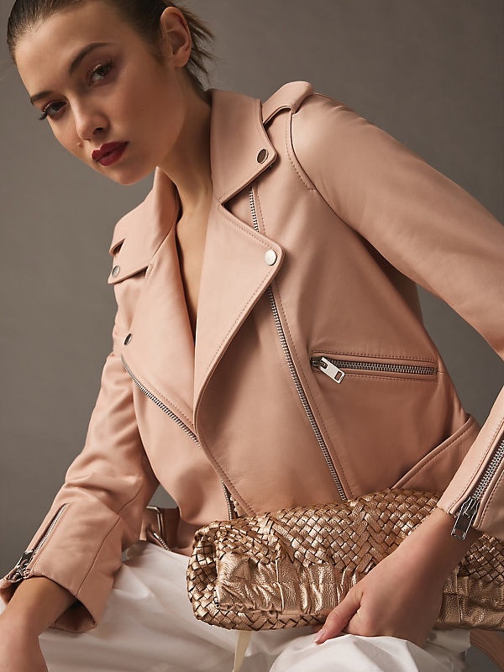 Walter Baker Allison Leather Moto Jacket - Ballet S NWOT